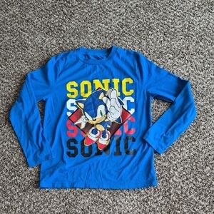 Sonic Graphic Long-Sleeve Kids Tee in Blue